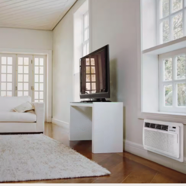 9,800 BTU 115V Through-the-Wall Air Conditioner Cools 440 Sq. Ft. with Remote, Dehumidifier and in White